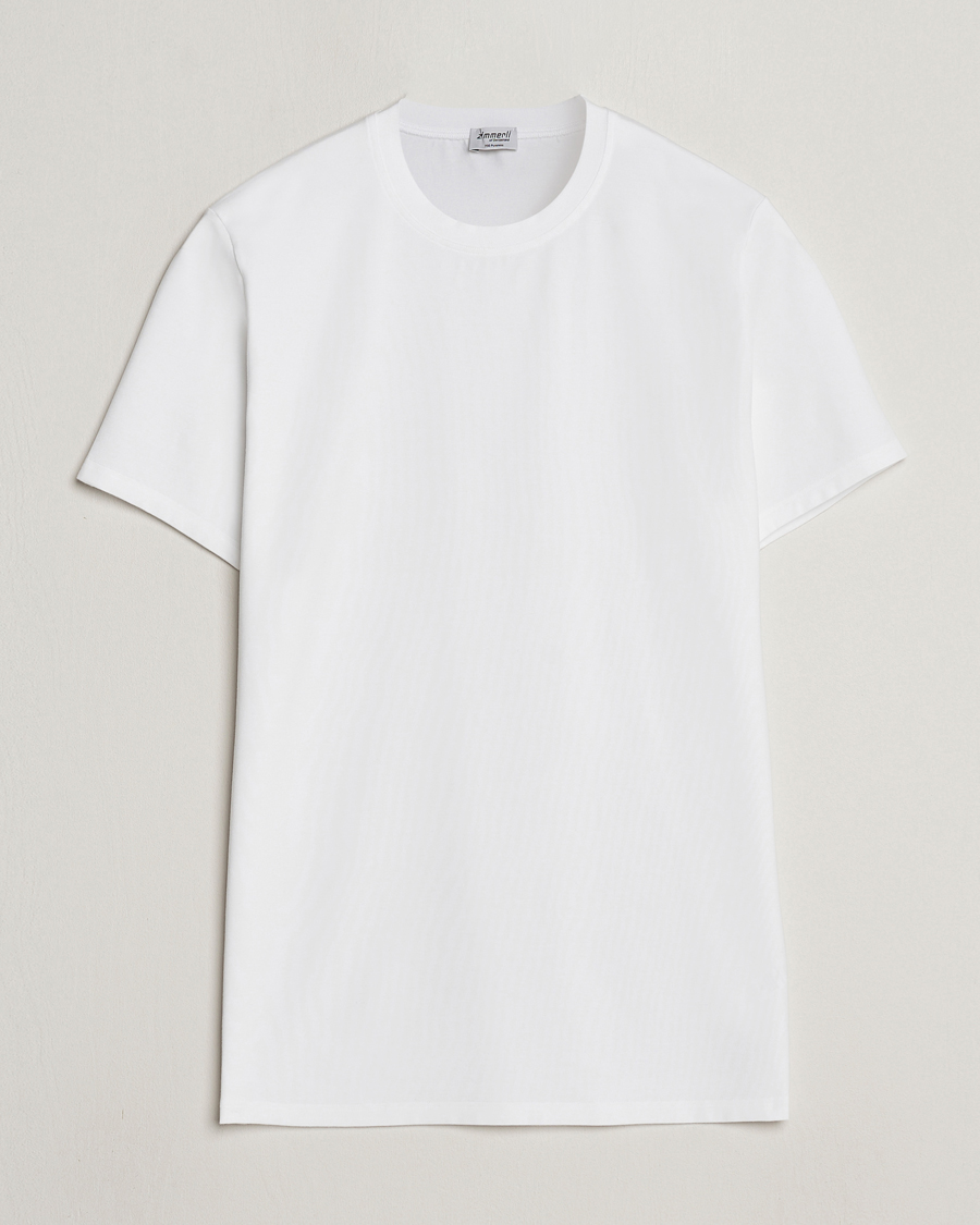 Herre | T-Shirts | Zimmerli of Switzerland | Pureness Modal Crew Neck T-Shirt White