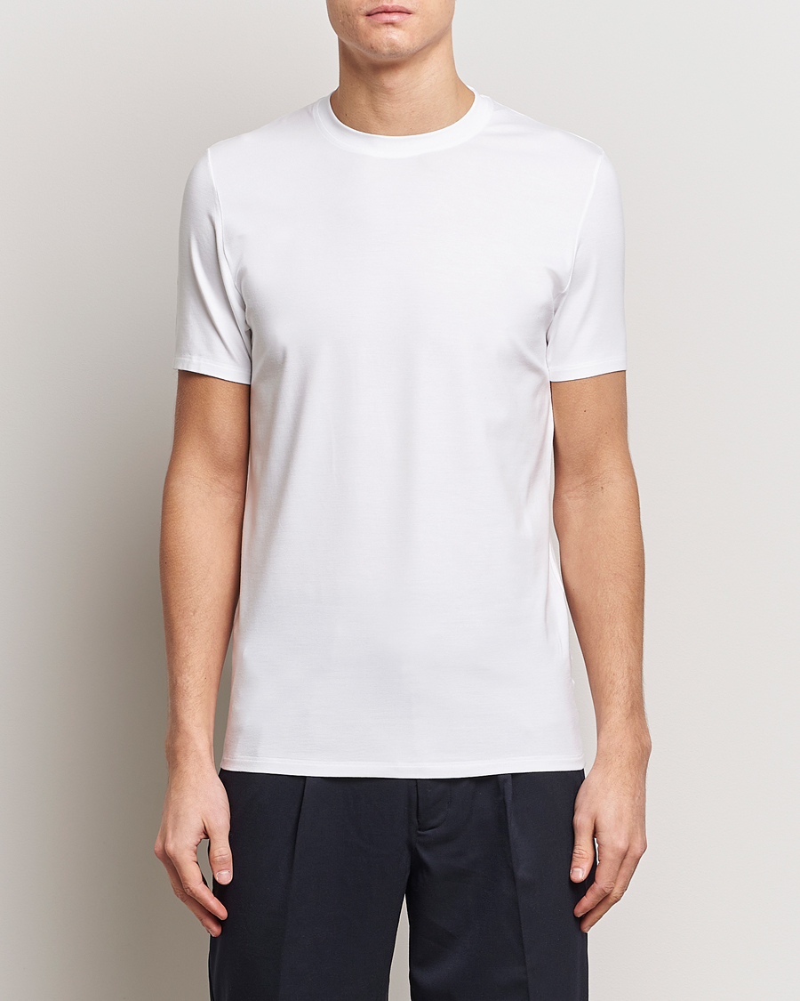 Herre | Kortærmede t-shirts | Zimmerli of Switzerland | Pureness Modal Crew Neck T-Shirt White