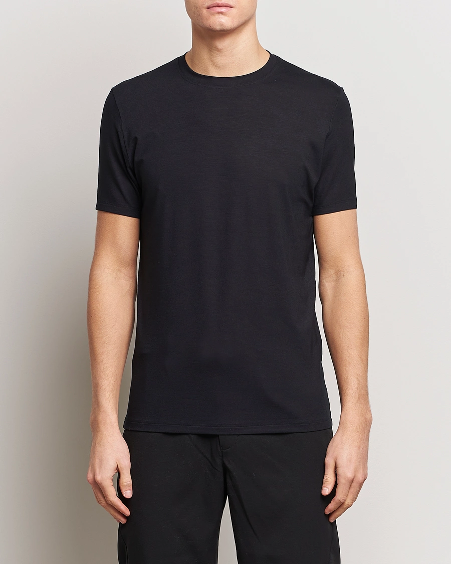 Herre | T-Shirts | Zimmerli of Switzerland | Pureness Modal Crew Neck T-Shirt Black
