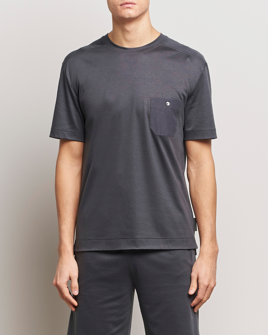 Herre | Nattøj | Zimmerli of Switzerland | Cotton/Modal Crew Neck Loungwear T-Shirt Phantom