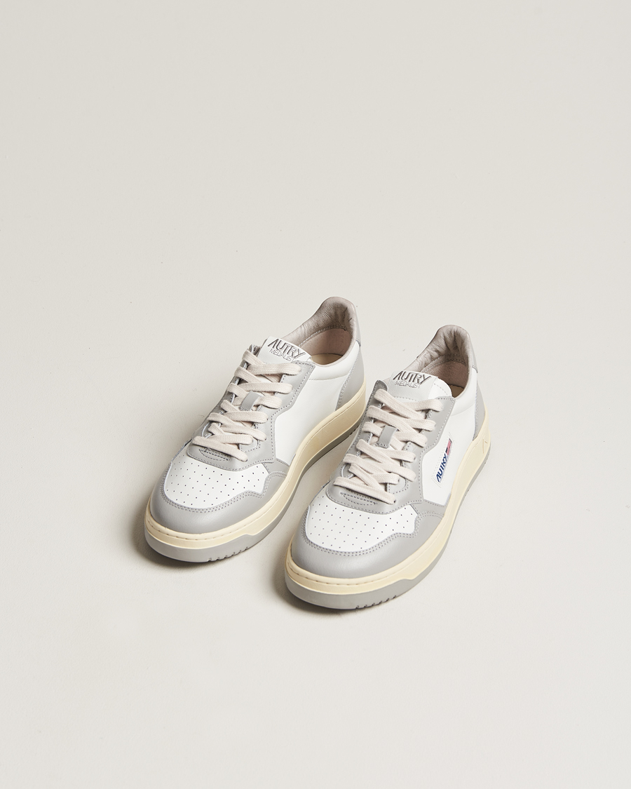 Men | Sneakers | Autry | Medalist Low Bicolor Leather Sneaker White/Grey