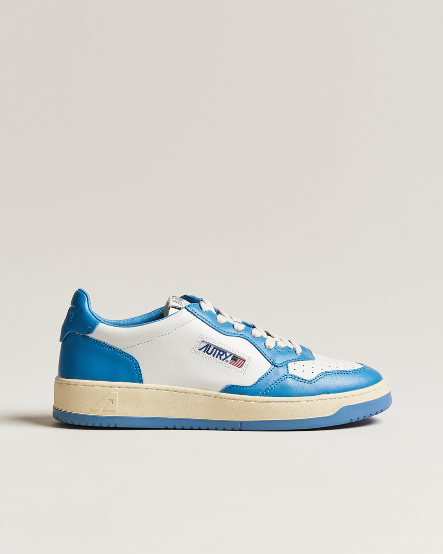 Herre | Autry Medalist Low Bicolor Leather Sneaker White/Blue | Autry | Medalist Low Bicolor Leather Sneaker White/Blue