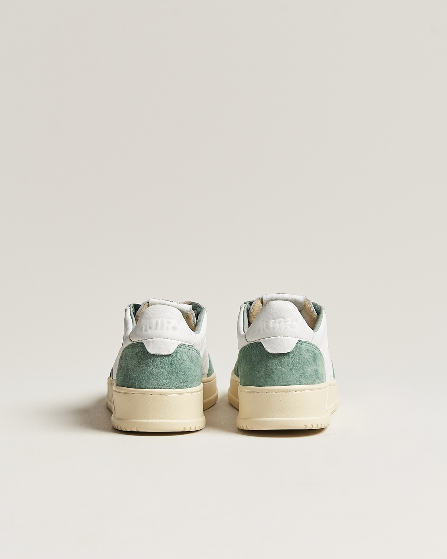 Herre | Autry Medalist Low Goat/Suede Sneaker White/Military | Autry | Medalist Low Goat/Suede Sneaker White/Military
