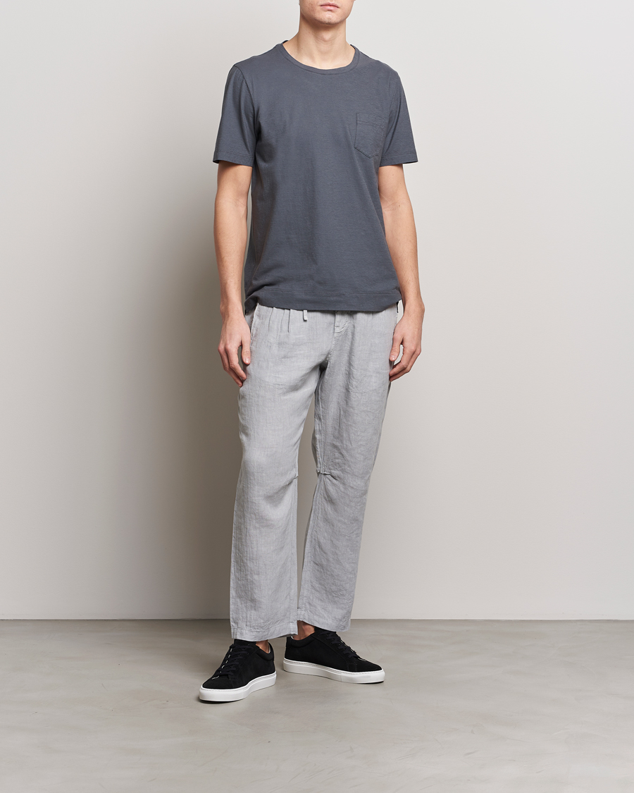 Herre | T-Shirts | Massimo Alba | Panarea Watercolor T-Shirt Steel