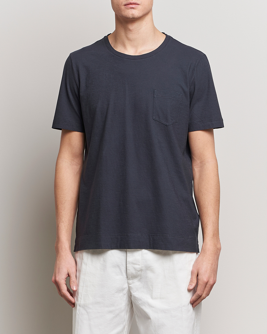 Herre | Wardrobe basics | Massimo Alba | Panarea Watercolor T-Shirt Black