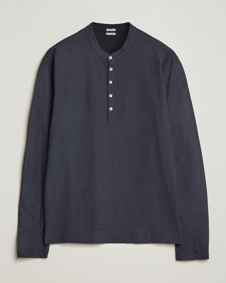 Herre | Trøjer | Massimo Alba | Hawai Watercolor Henley Washed Black