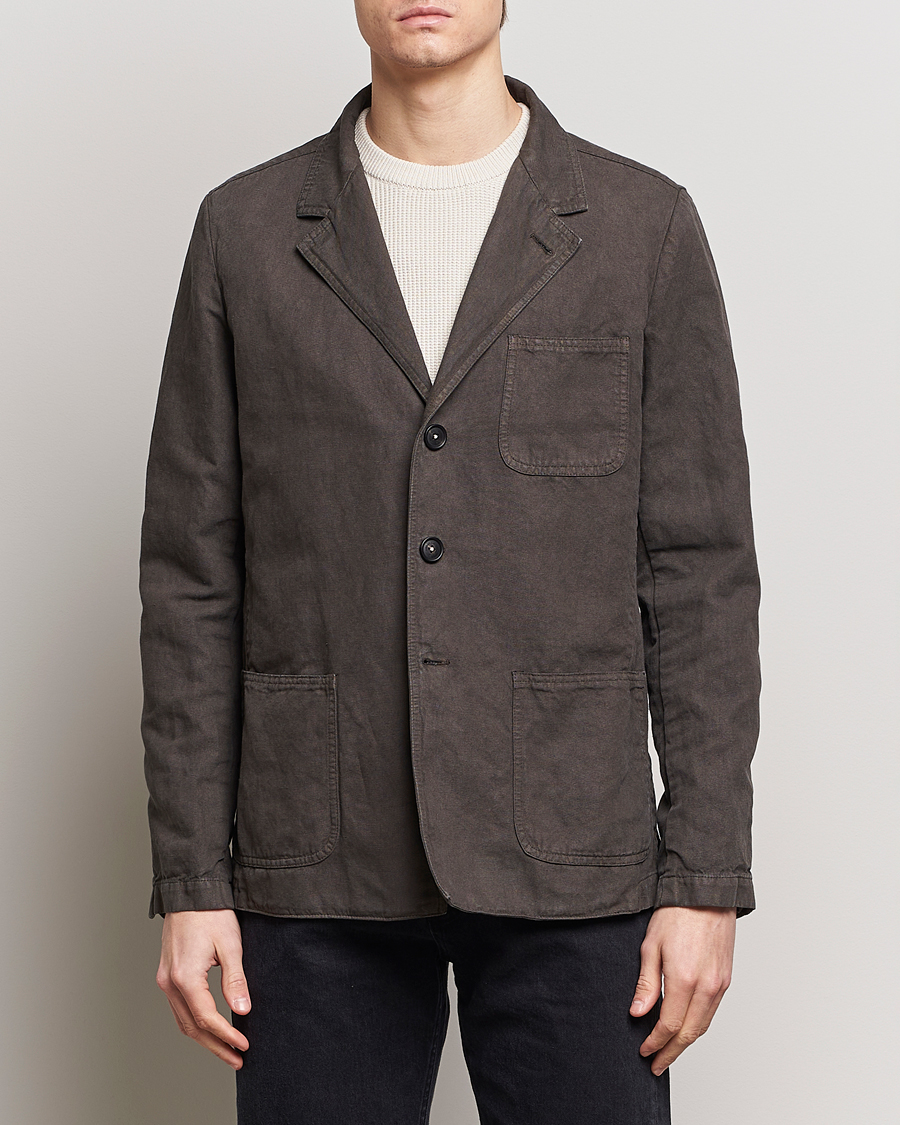 Herre | Tøj | Massimo Alba | Baglietto Washed Cotton Work Jacket Dark Brown