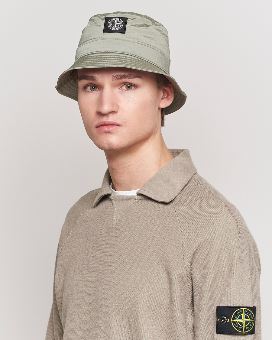 Herre |  | Stone Island | Logo Bucket Hat Natural Beige