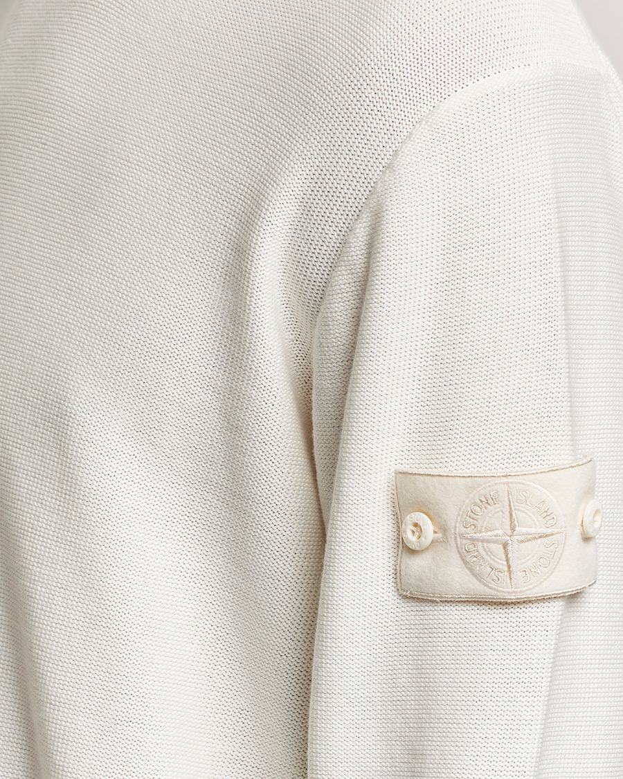 Herre | Trøjer | Stone Island | Ghost Knitted Cotton/Cashmere Sweater Natural Beige