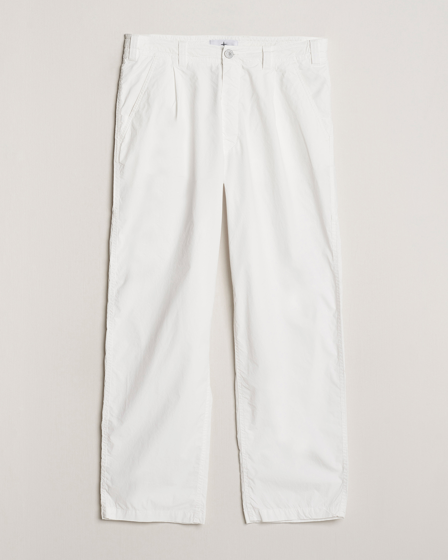 Herre | Bukser | Stone Island | Marina Washed Cotton Canvas Trousers White
