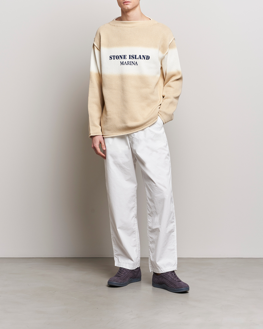 Herre | Bukser | Stone Island | Marina Washed Cotton Canvas Trousers White
