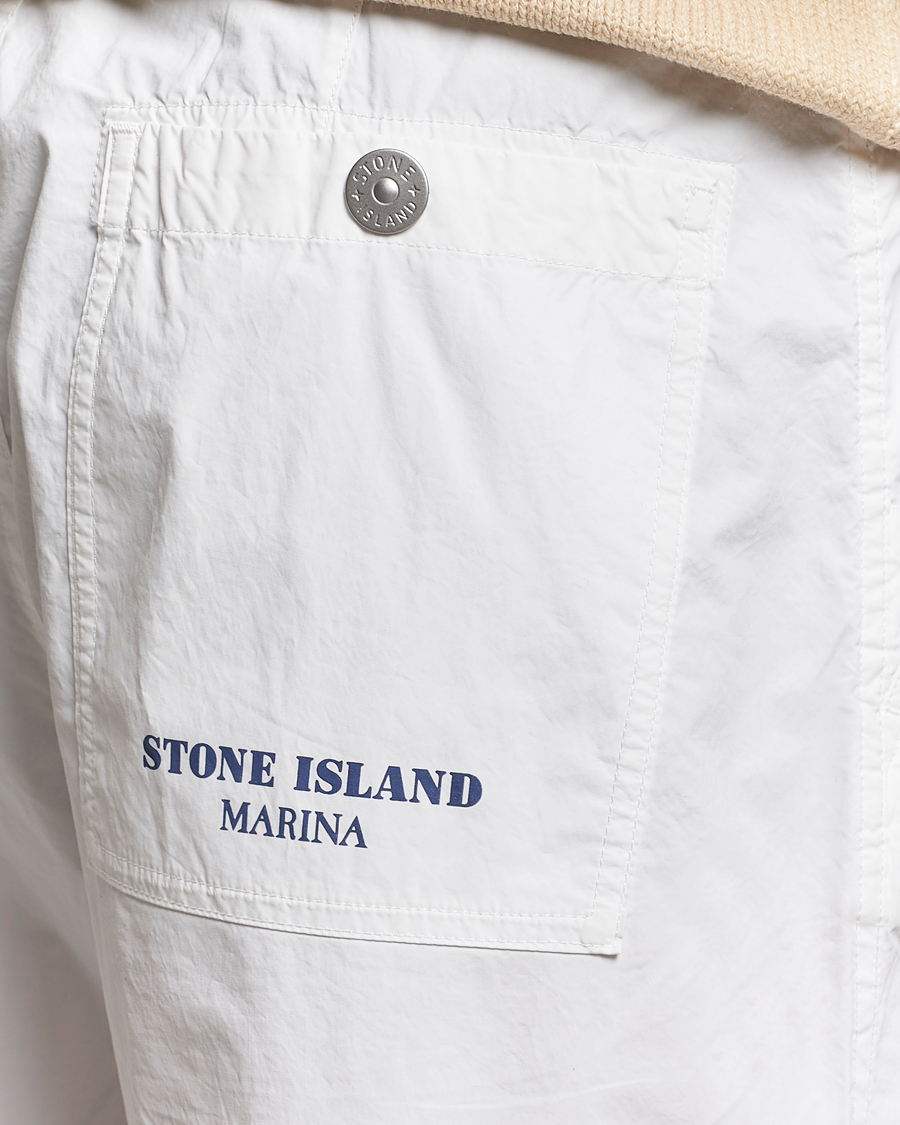 Herre | Bukser | Stone Island | Marina Washed Cotton Canvas Trousers White
