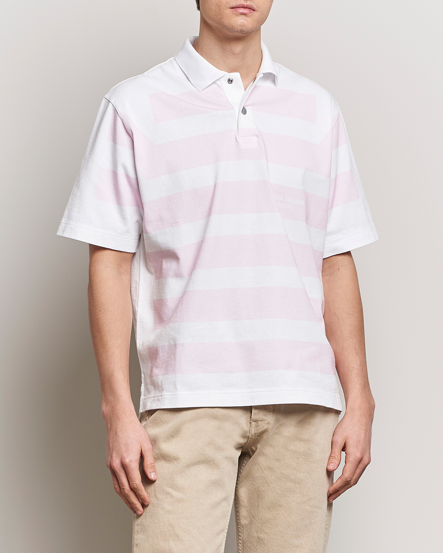 Herr | Kläder | Stone Island | Marina Striped Cotton Poloshirt White