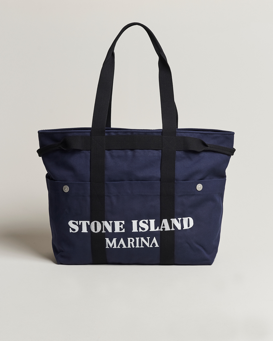 Herre | Stone Island Marina Large Tote Bag Royal Blue | Stone Island | Marina Large Tote Bag Royal Blue