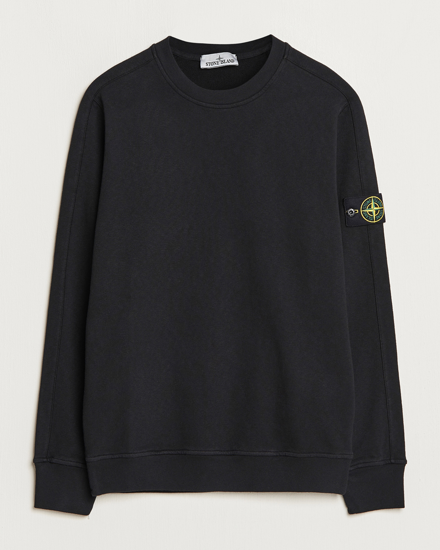 Herre | Trøjer | Stone Island | Garment Dyed Cotton Old Effect Sweatshirt Black