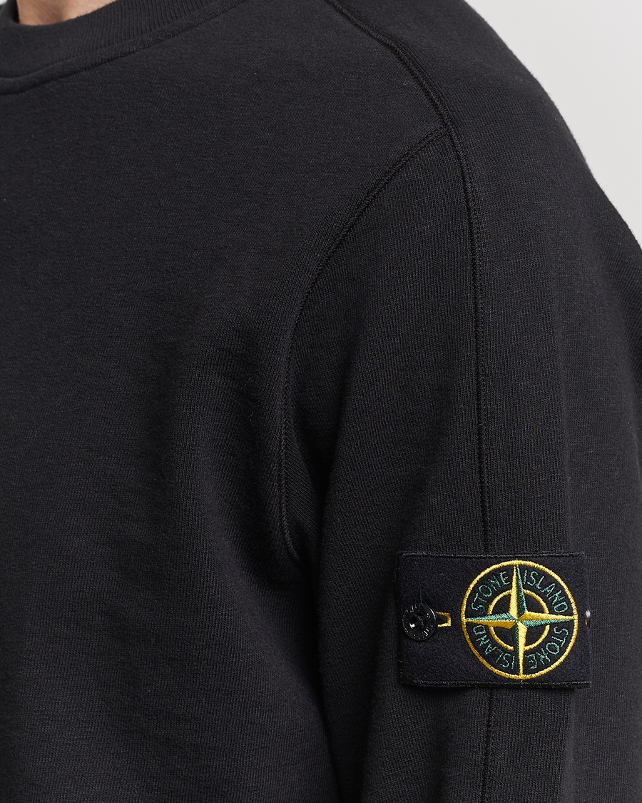 Herre | Trøjer | Stone Island | Garment Dyed Cotton Old Effect Sweatshirt Black