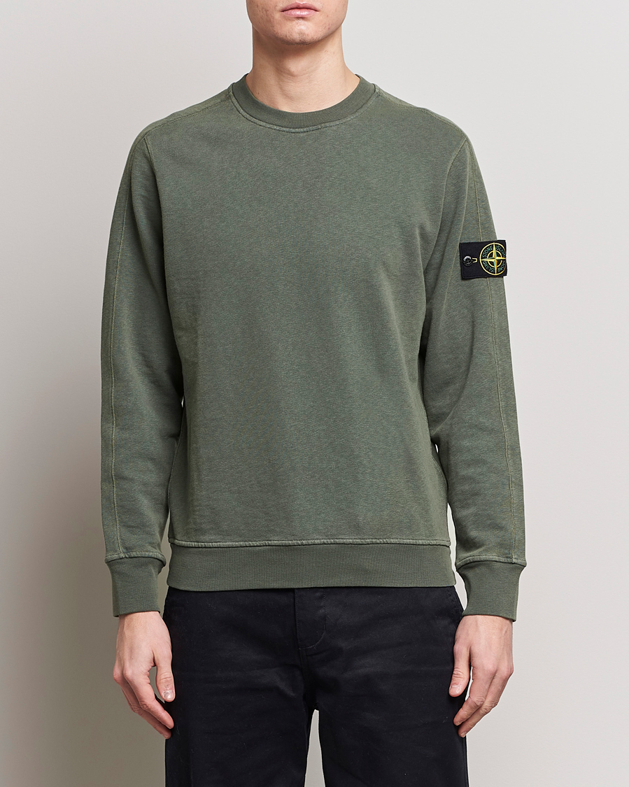 Herre | Tøj | Stone Island | Garment Dyed Cotton Old Effect Sweatshirt Musk