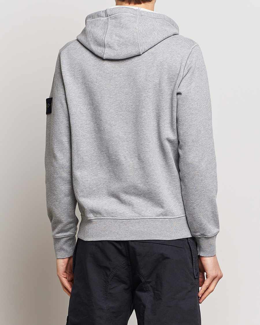 Herre | Trøjer | Stone Island | Garment Dyed Cotton Fleece Full Zip Hood Melange Grey