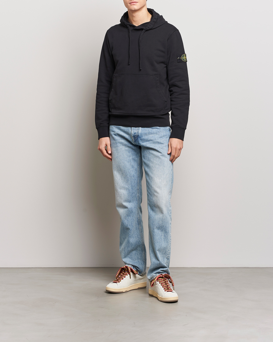 Herre | Trøjer | Stone Island | Garment Dyed Cotton Fleece Hood Black