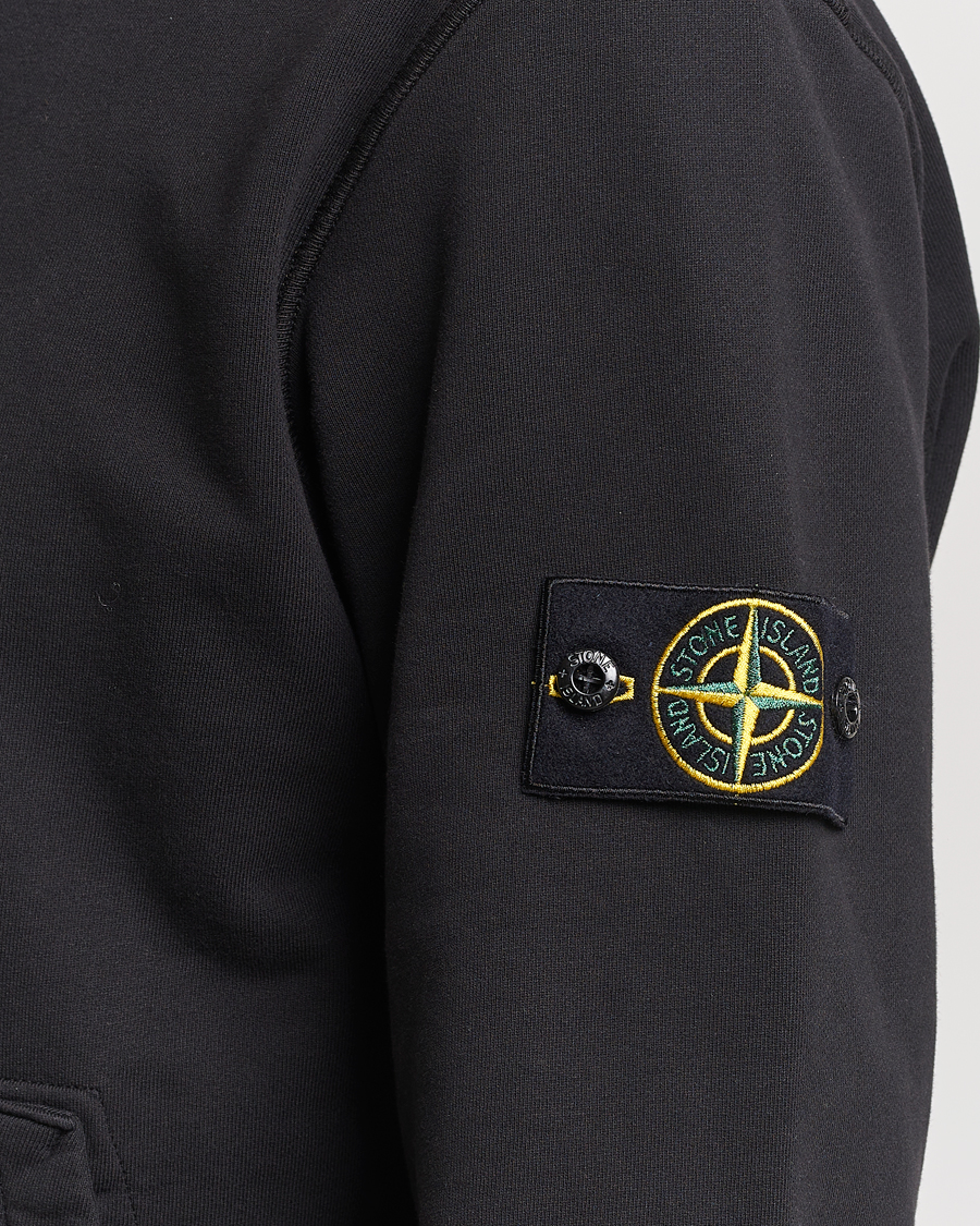 Herre | Trøjer | Stone Island | Garment Dyed Cotton Fleece Hood Black