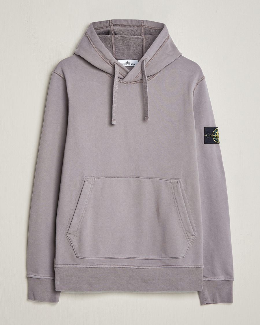 Herre | Trøjer | Stone Island | Garment Dyed Cotton Fleece Hood Dove Grey