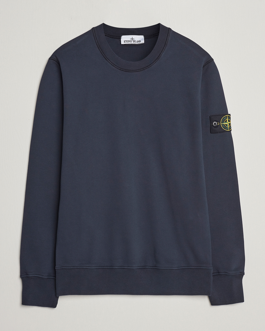 Herre | Trøjer | Stone Island | Garment Dyed Cotton Sweatshirt Navy Blue