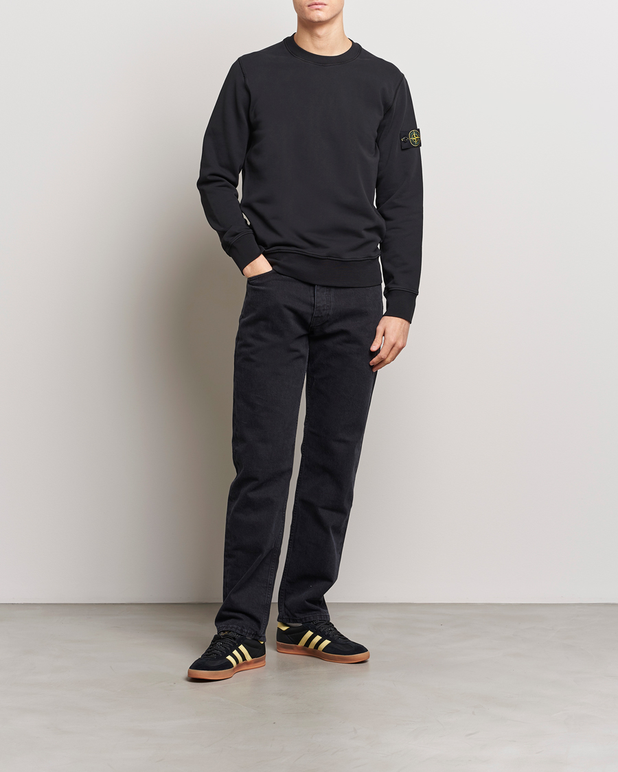 Herre | Trøjer | Stone Island | Garment Dyed Cotton Sweatshirt Black