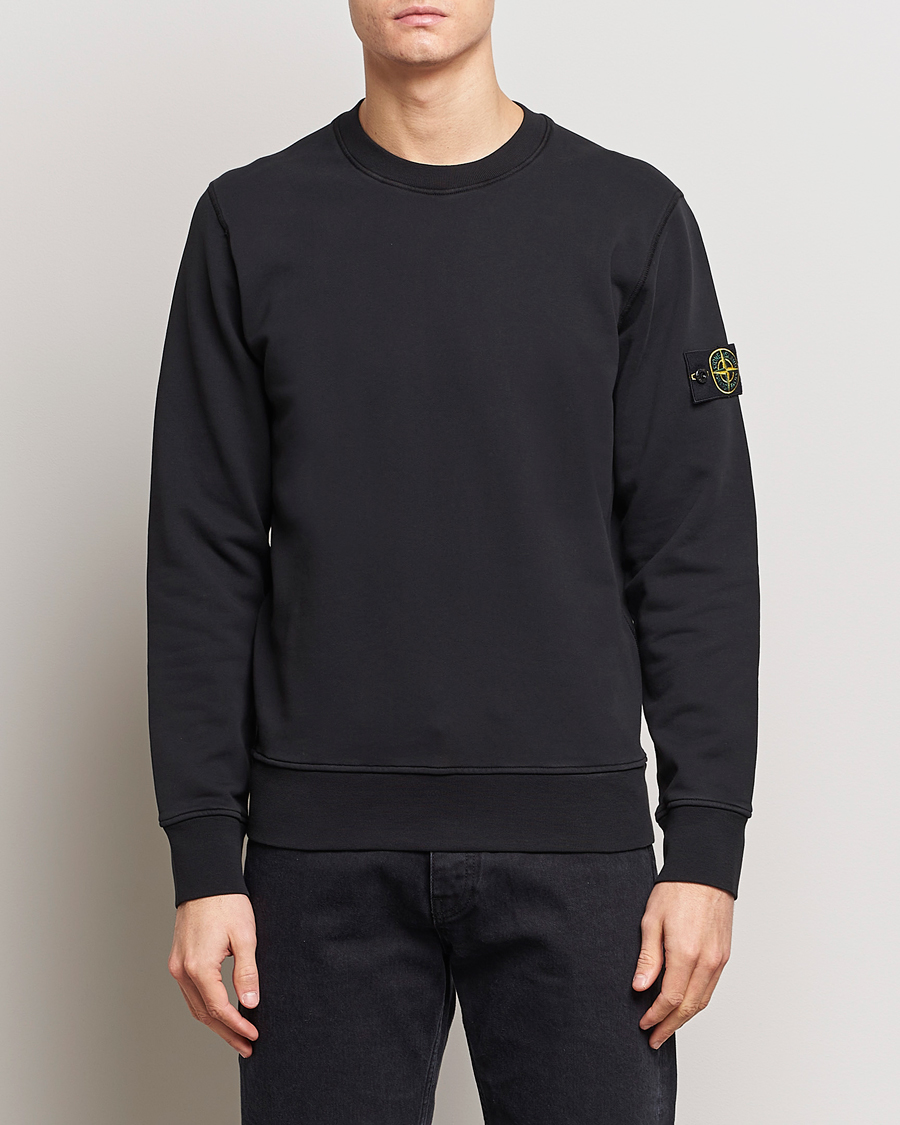 Herre | Trøjer | Stone Island | Garment Dyed Cotton Sweatshirt Black