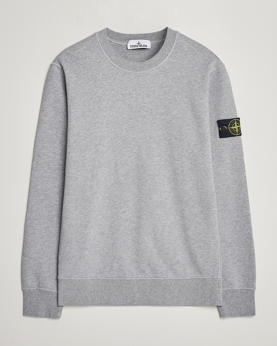Herre | Trøjer | Stone Island | Garment Dyed Cotton Sweatshirt Melange Grey