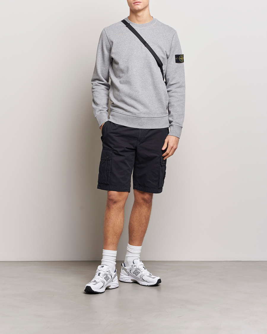 Herre | Trøjer | Stone Island | Garment Dyed Cotton Sweatshirt Melange Grey