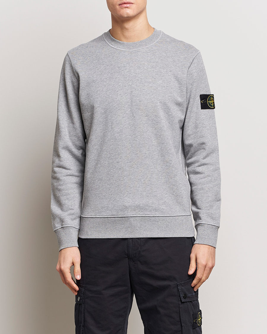 Herre | Trøjer | Stone Island | Garment Dyed Cotton Sweatshirt Melange Grey