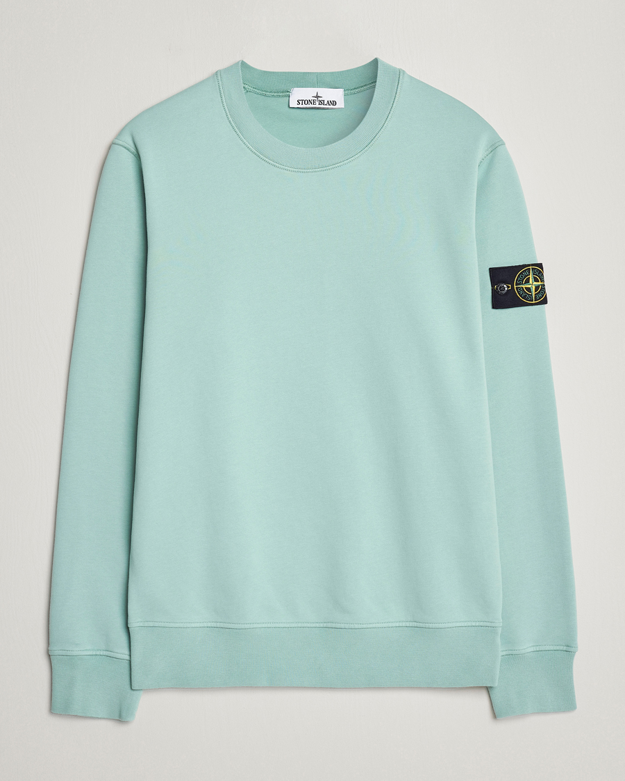 Herre | Trøjer | Stone Island | Garment Dyed Cotton Sweatshirt Light Green