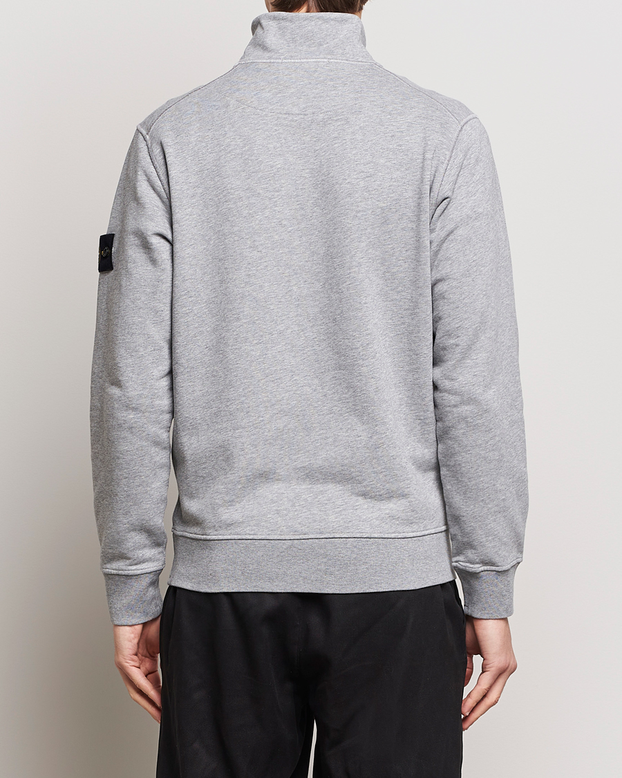 Herre | Trøjer | Stone Island | Garment Dyed Cotton Half Zip Melange Grey