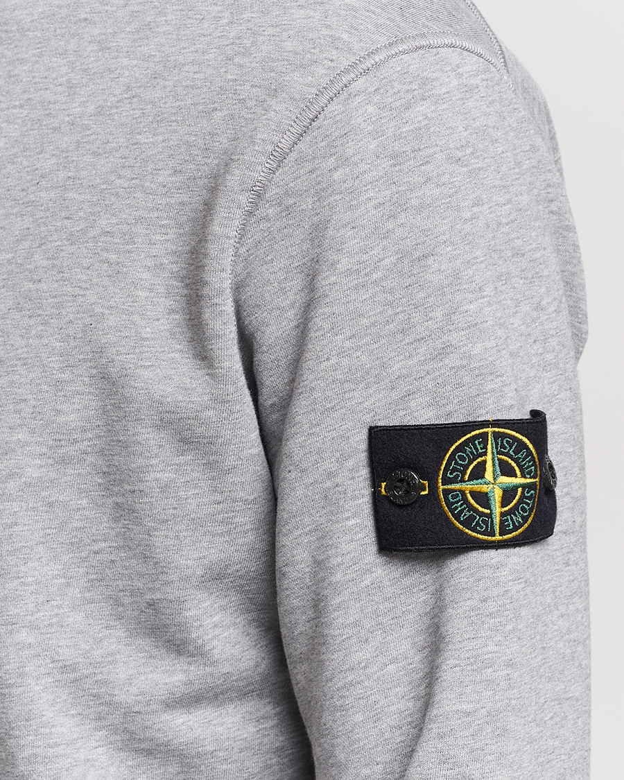 Herre | Trøjer | Stone Island | Garment Dyed Cotton Half Zip Melange Grey