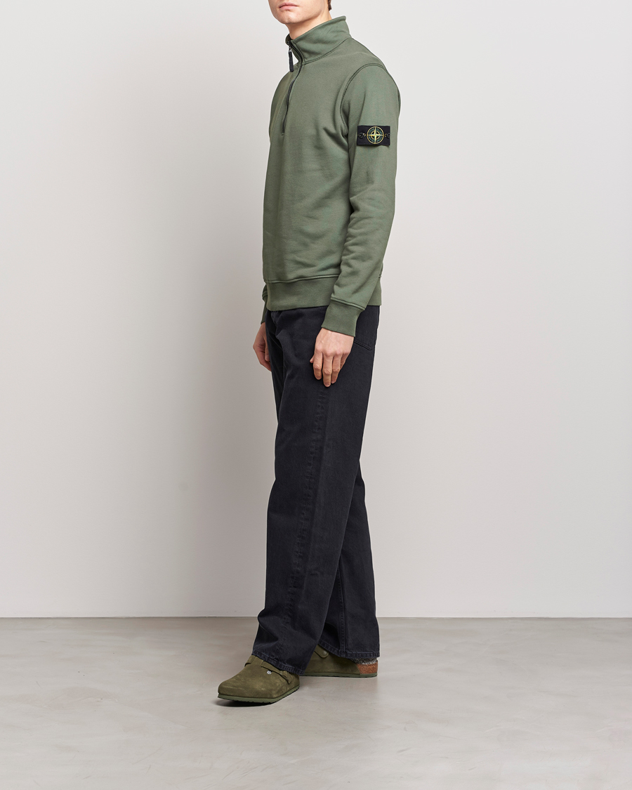 Herre | Trøjer | Stone Island | Garment Dyed Cotton Half Zip Musk