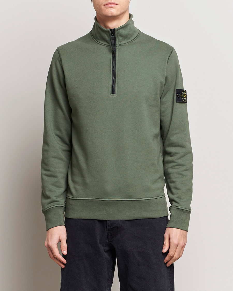 Herre | Trøjer | Stone Island | Garment Dyed Cotton Half Zip Musk