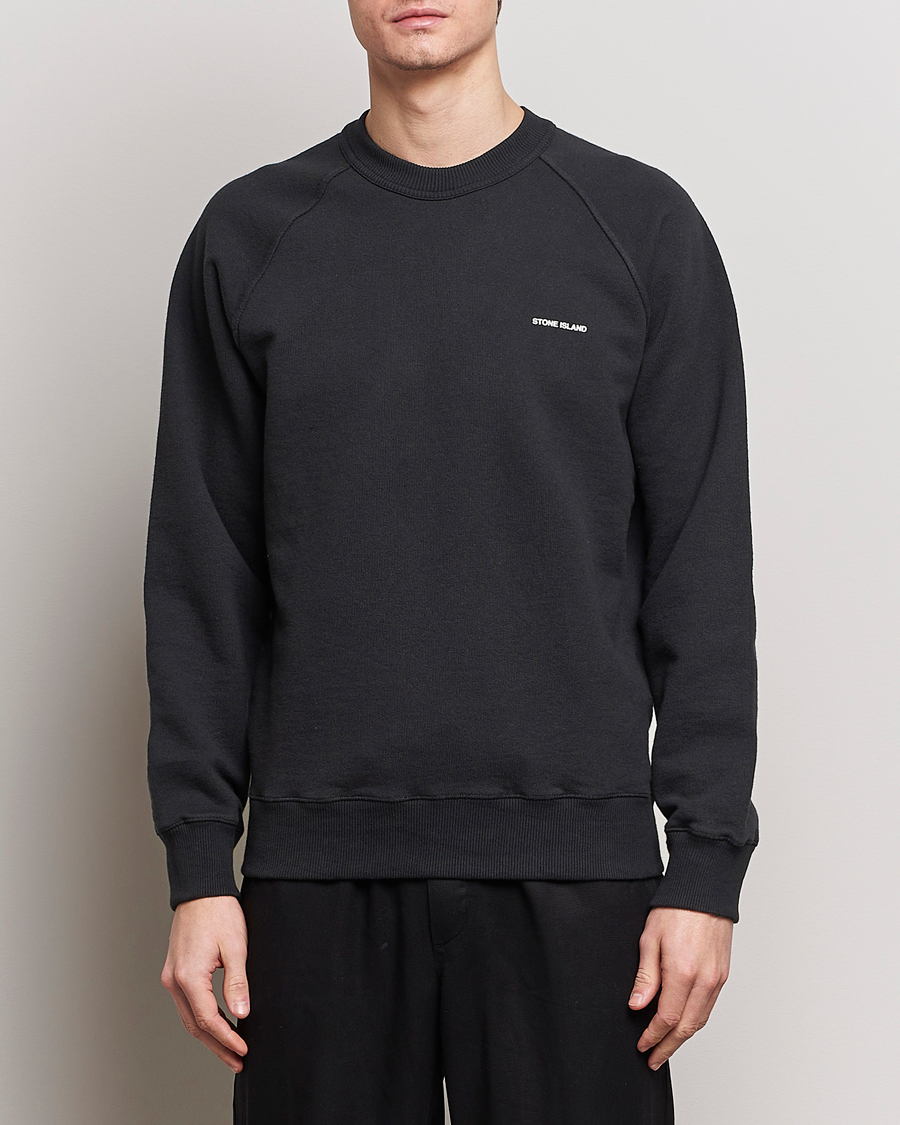 Men | Stone Island | Stone Island | Heavy Cotton Fleece Sweatshirt Black