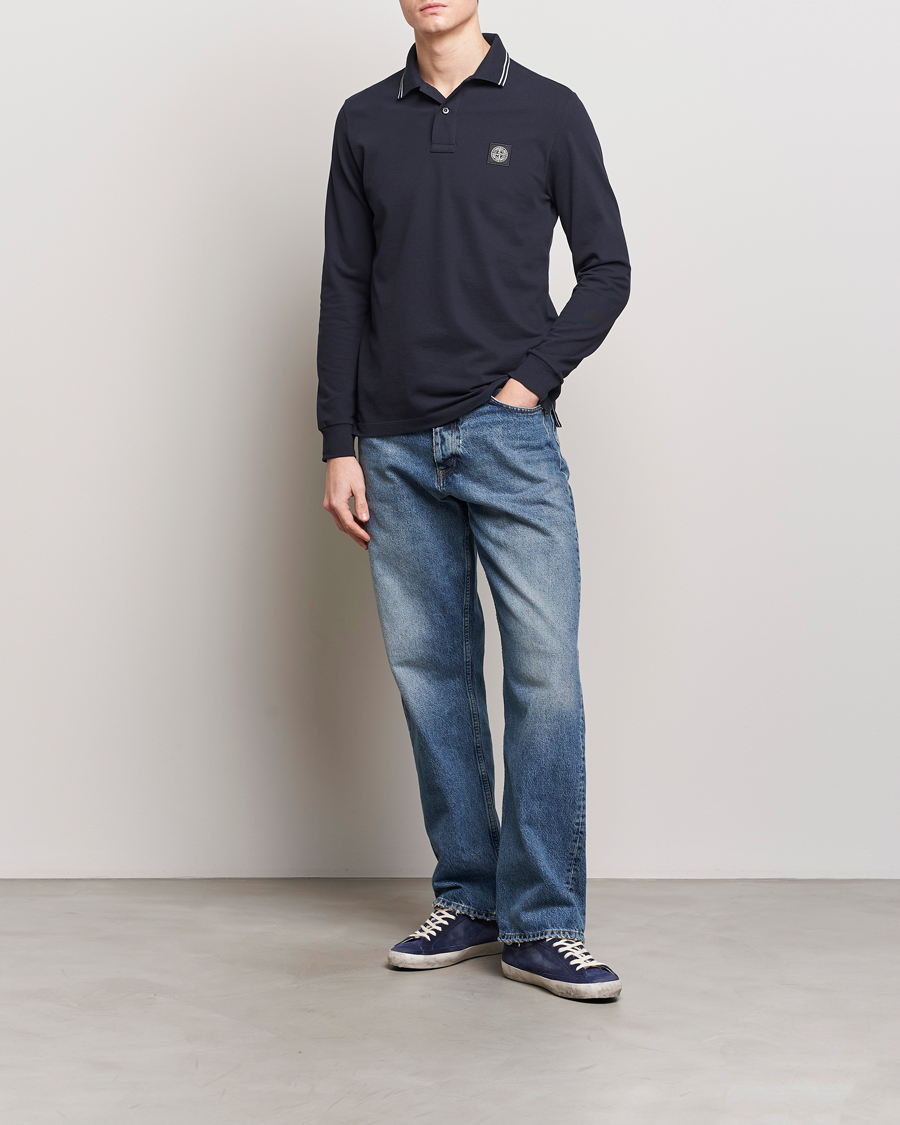 Herre | Trøjer | Stone Island | Organic Cotton Stretch Pique Navy Blue