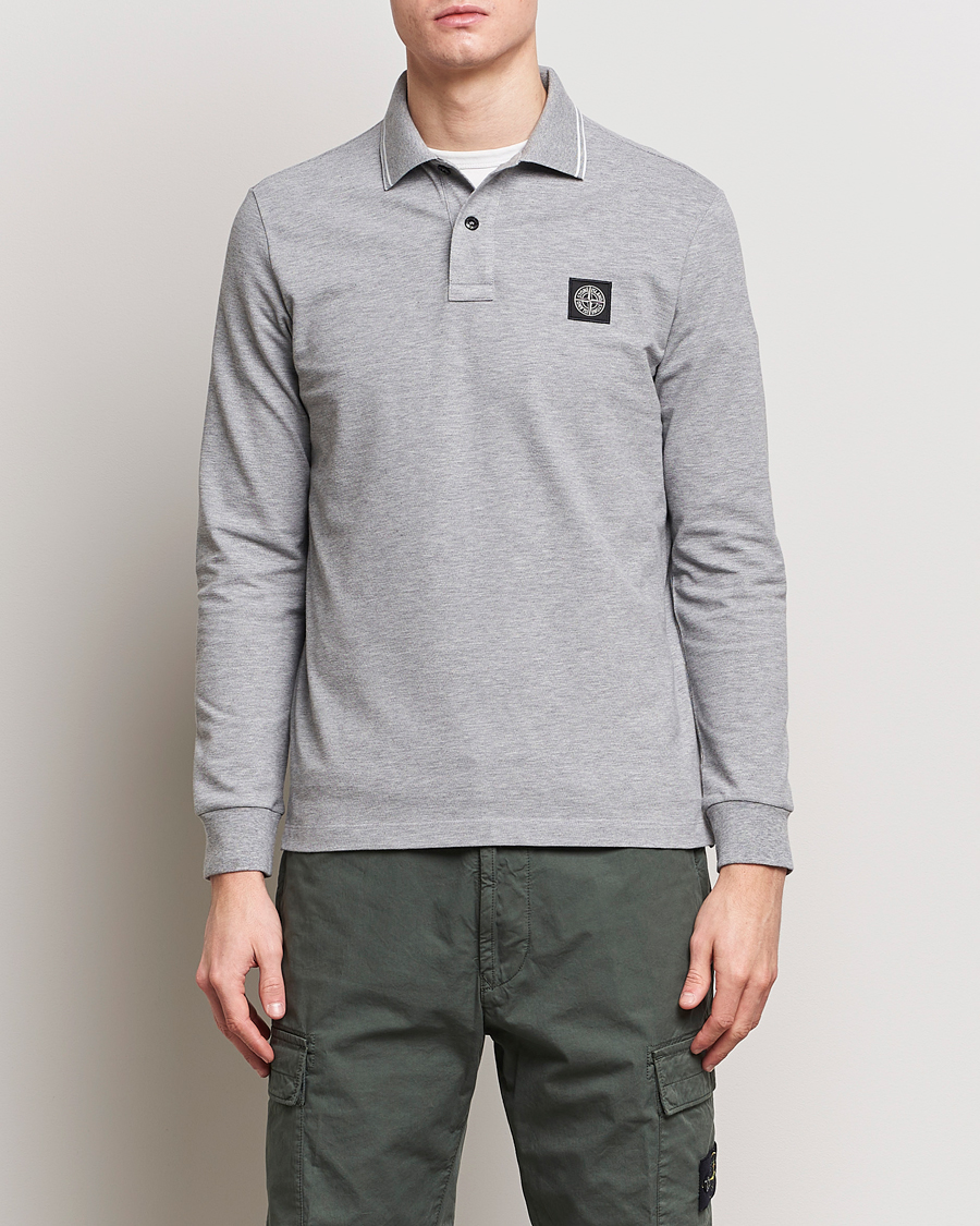 Herre | Polotrøjer | Stone Island | Organic Cotton Stretch Pique Melange Grey