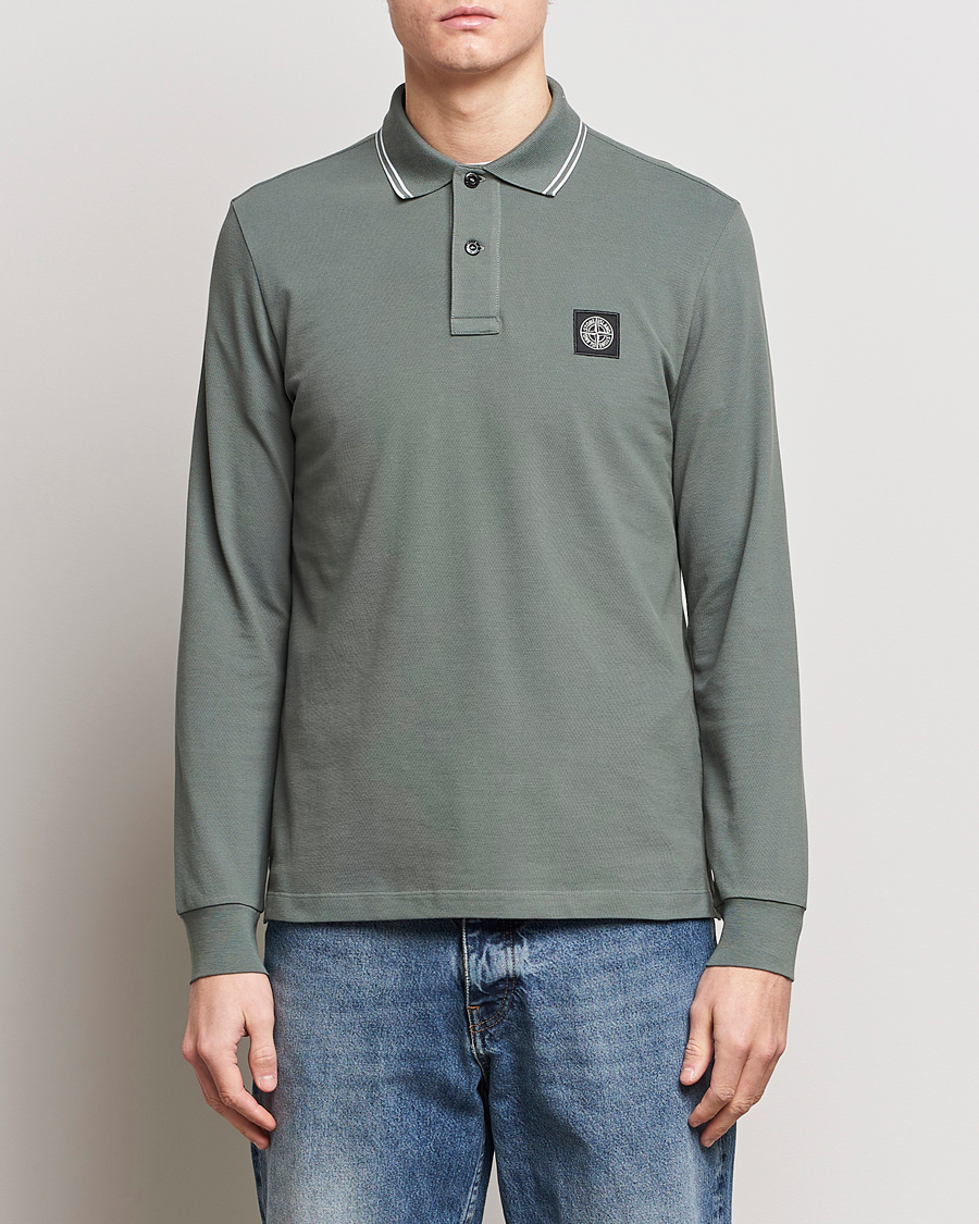 Herre | Langermet piké | Stone Island | Organic Cotton Stretch Pique Musk