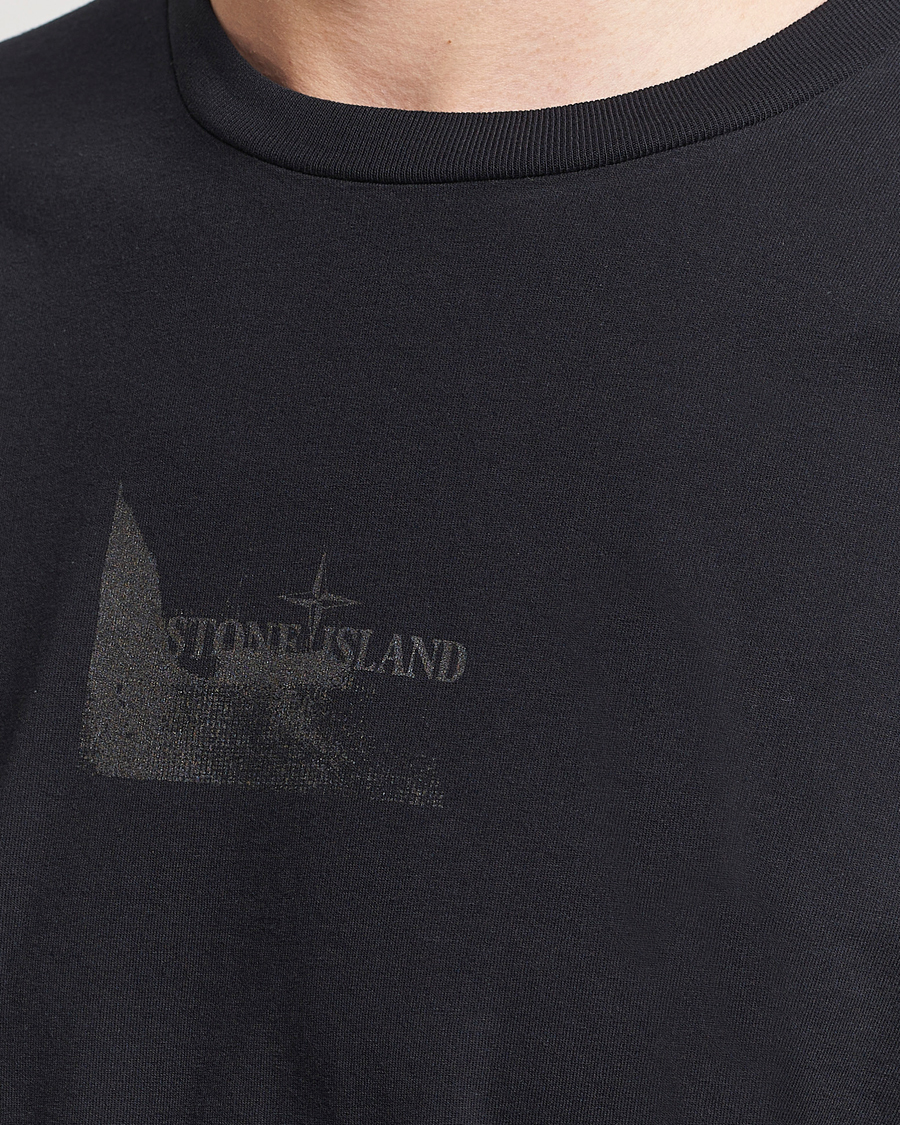 Herre | T-Shirts | Stone Island | Reflective Two Print Cotton T-Shirt Black
