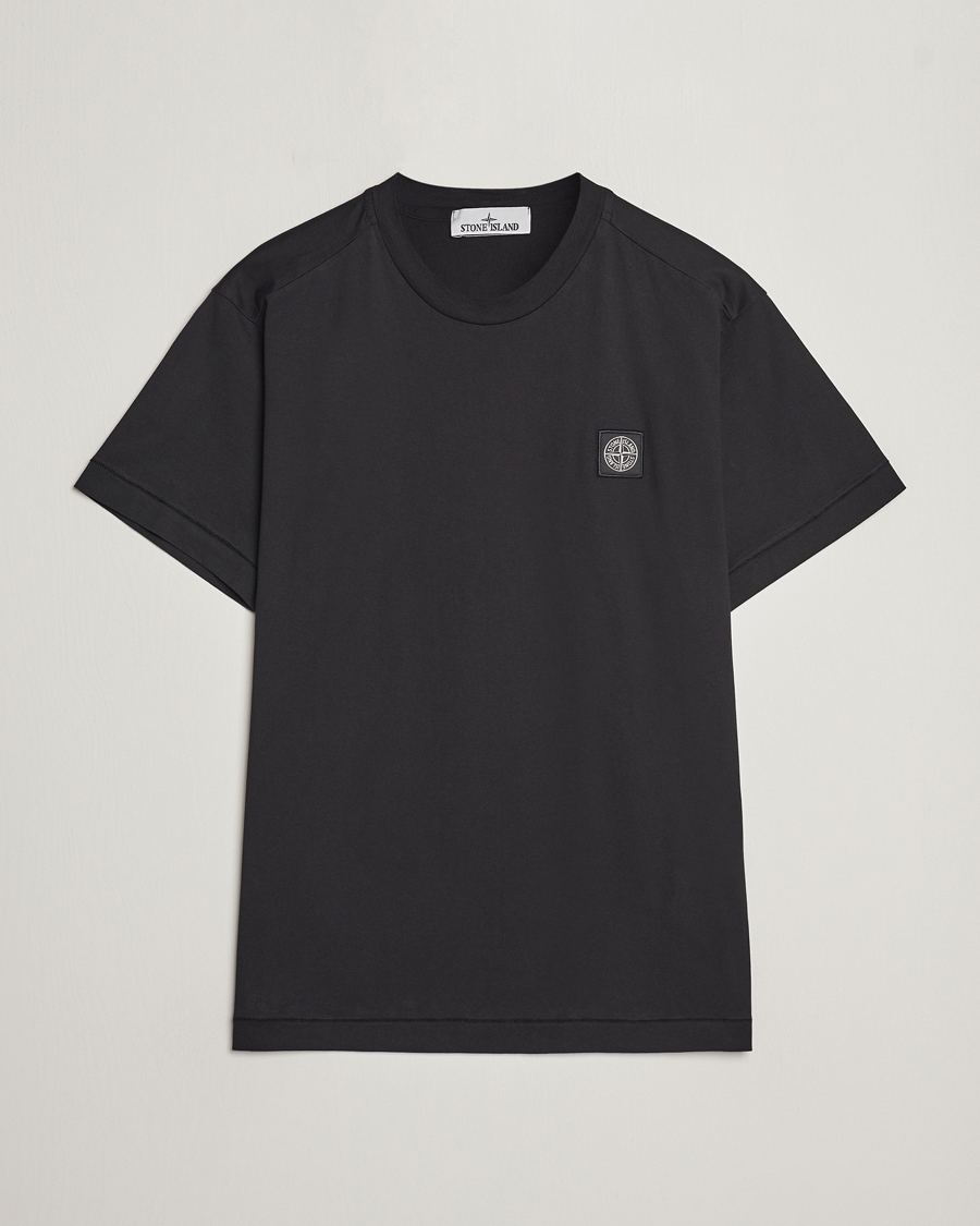 Herre | T-Shirts | Stone Island | Garment Dyed Cotton Jersey T-Shirt Black