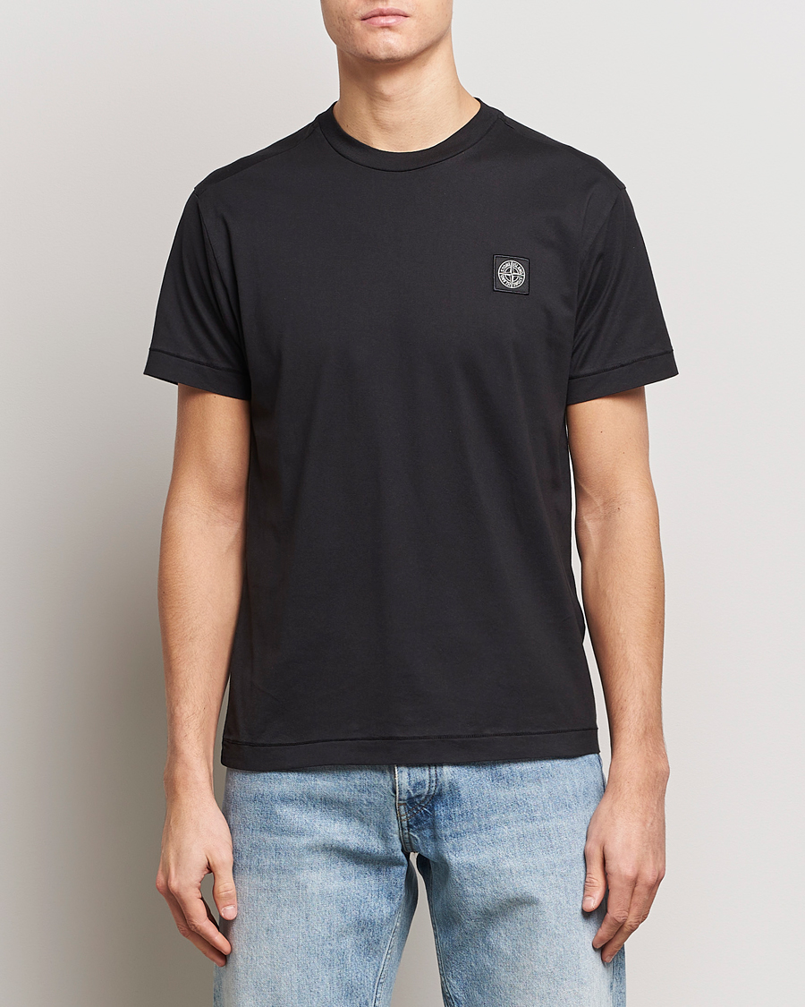 Herre | T-Shirts | Stone Island | Garment Dyed Cotton Jersey T-Shirt Black