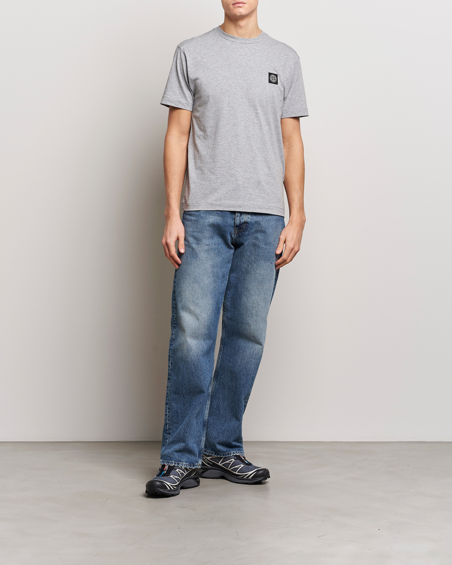 Herre | T-Shirts | Stone Island | Garment Dyed Cotton Jersey T-Shirt Melange Grey