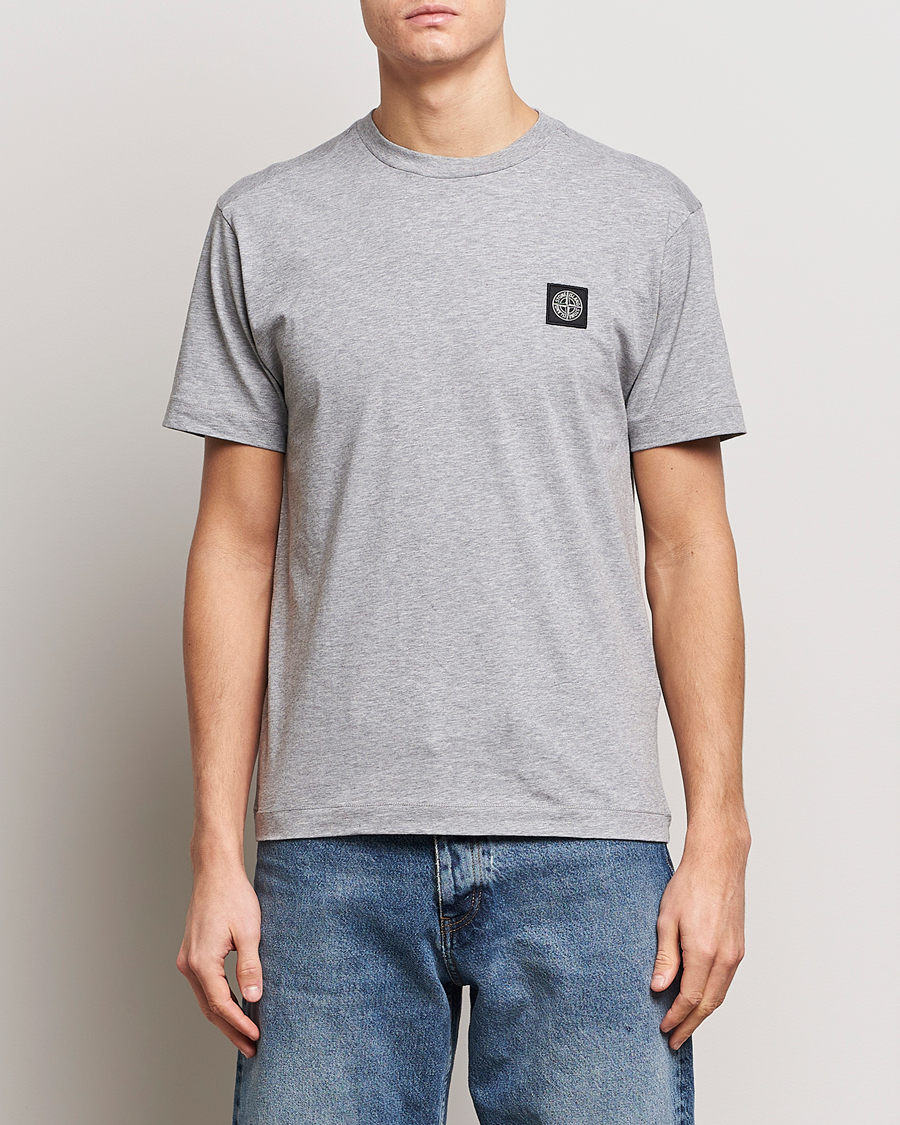 Herre | T-Shirts | Stone Island | Garment Dyed Cotton Jersey T-Shirt Melange Grey