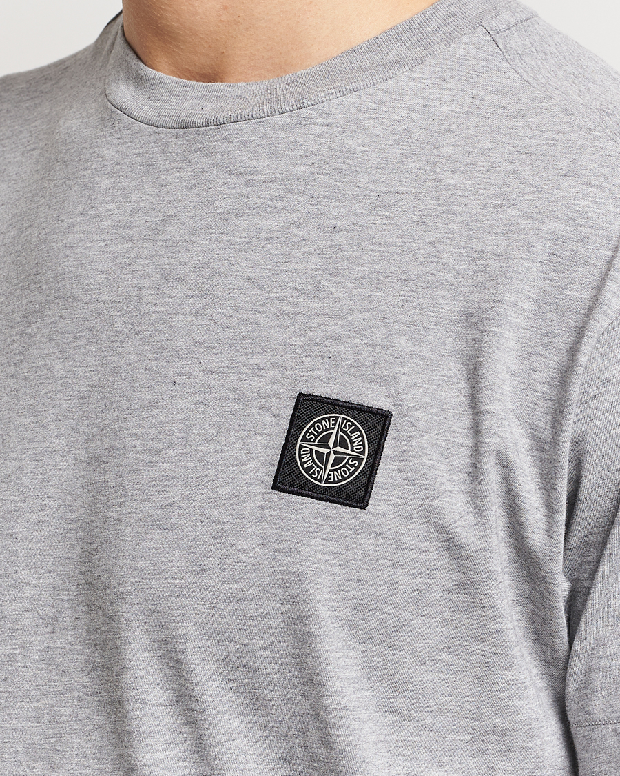 Herre | T-Shirts | Stone Island | Garment Dyed Cotton Jersey T-Shirt Melange Grey