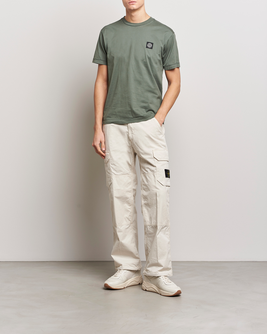 Herre | T-Shirts | Stone Island | Garment Dyed Cotton Jersey T-Shirt Musk