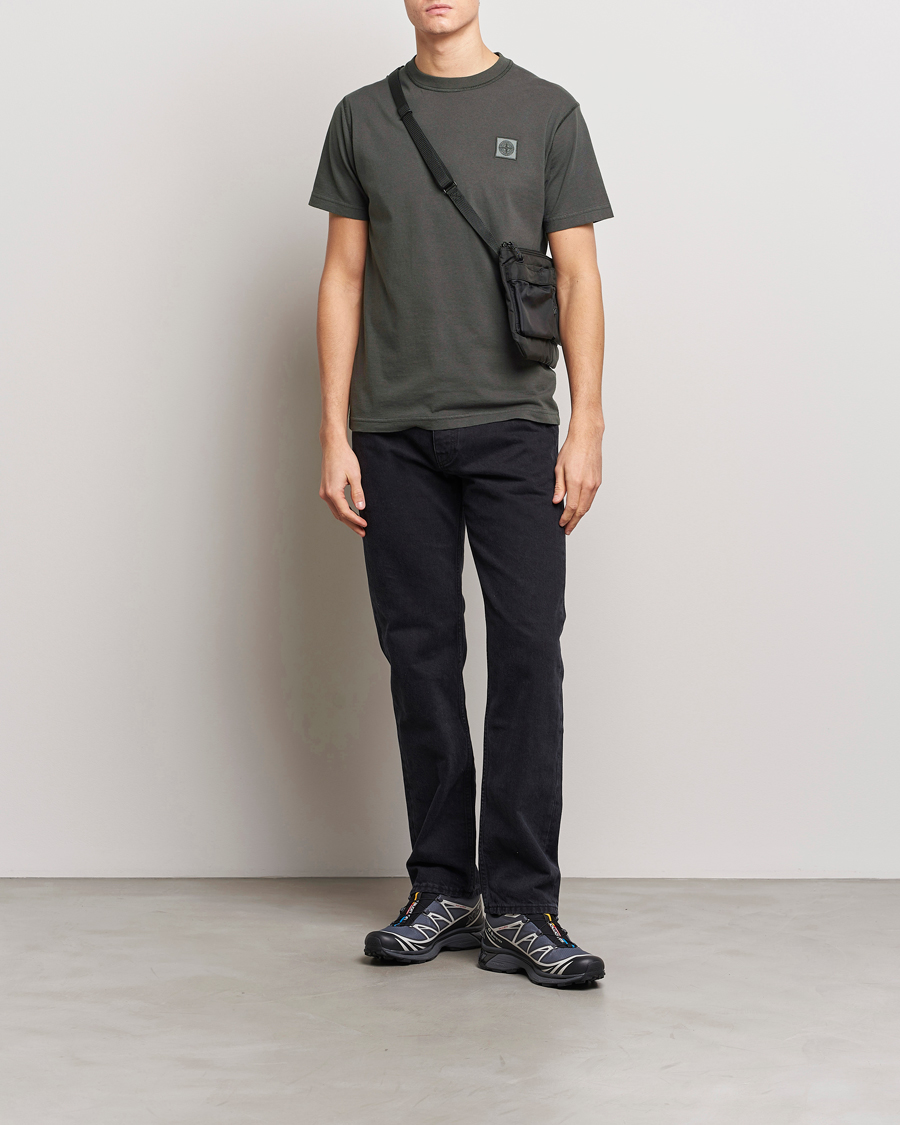 Herre | T-Shirts | Stone Island | Organic Cotton Fissato Effect T-Shirt Charcoal