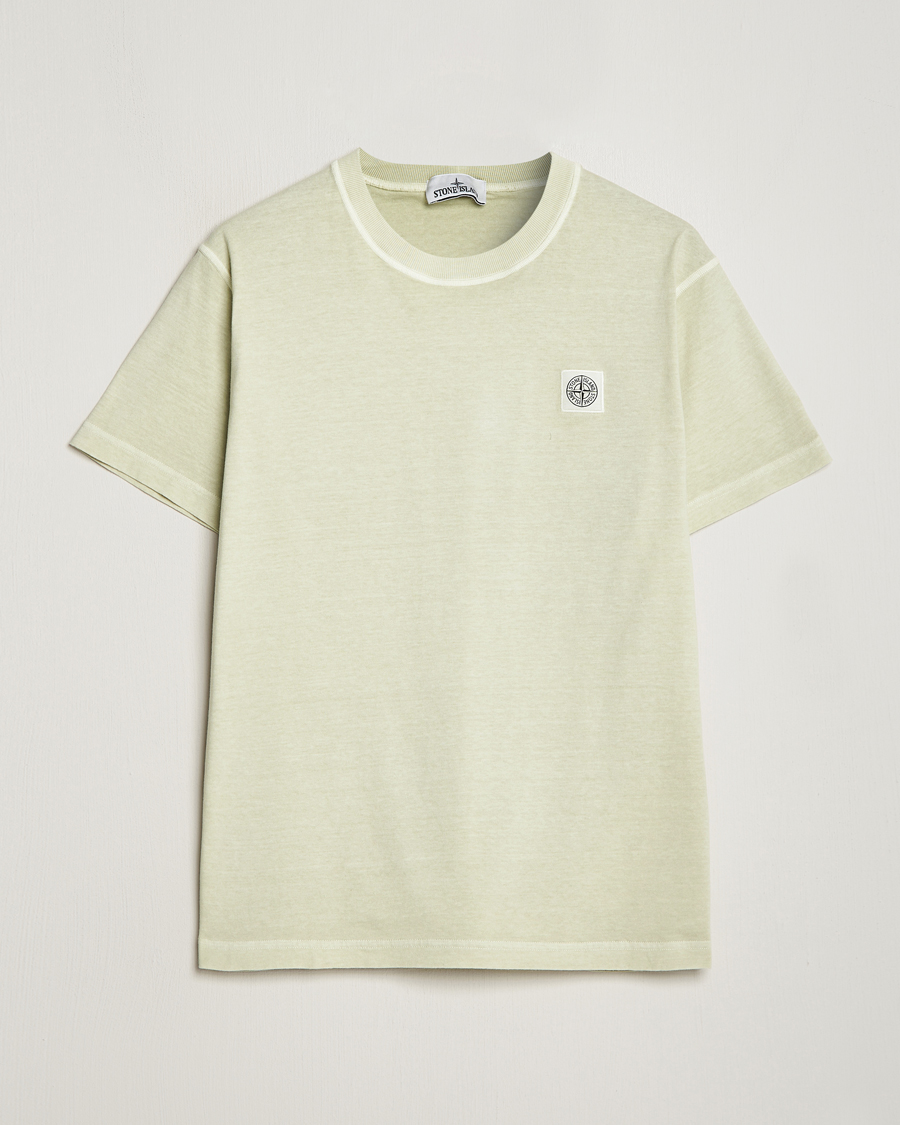 Herre |  | Stone Island | Organic Cotton Fissato Effect T-Shirt Pistachio