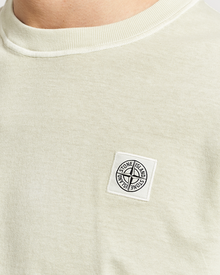 Herre | T-Shirts | Stone Island | Organic Cotton Fissato Effect T-Shirt Pistachio